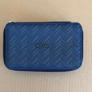 MISSONI For Delta Navy Chevron Cosmetic Case